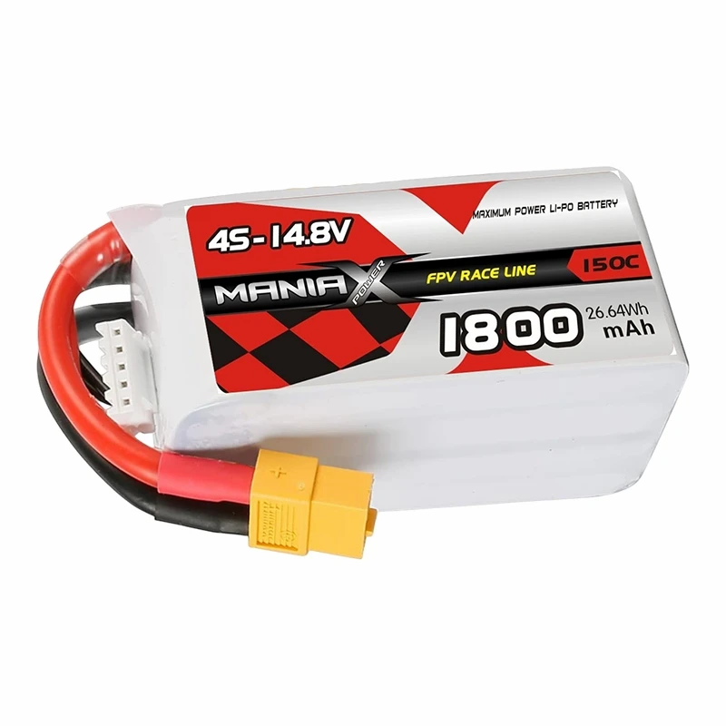 4S-14,8V 1800mAh 150C FPV Racing Lipo-batteri