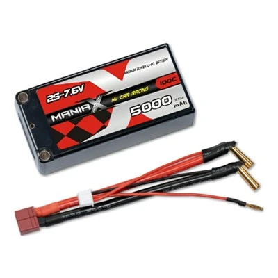 HV Lipo 2S-7.6V 5000mAh 100C Hardcase racerbilbatteri